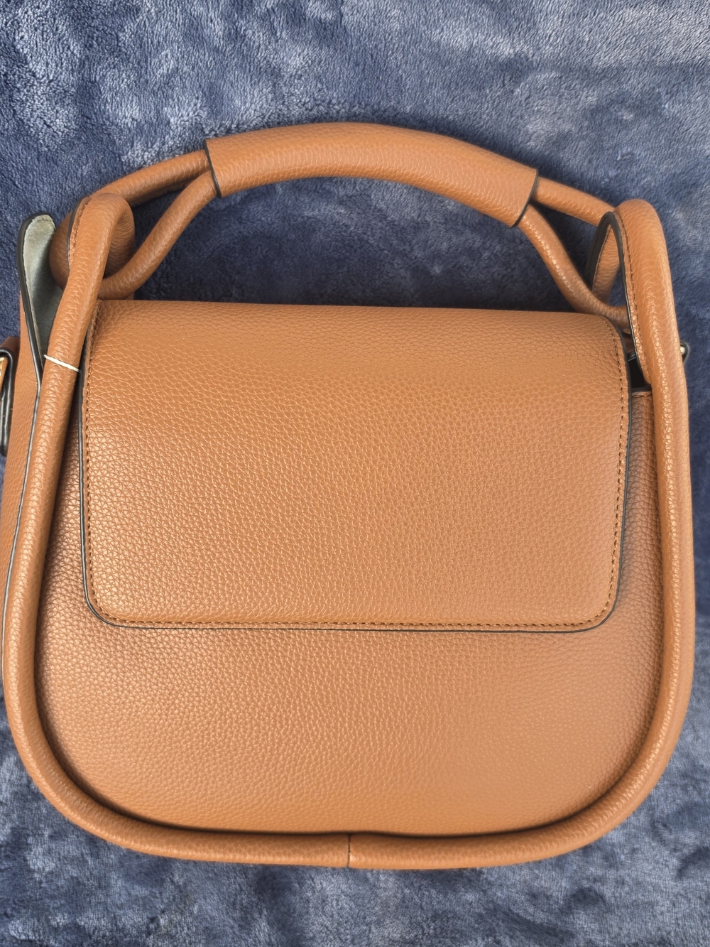Women's Tan Leather Top-Handle Crossbody Bag